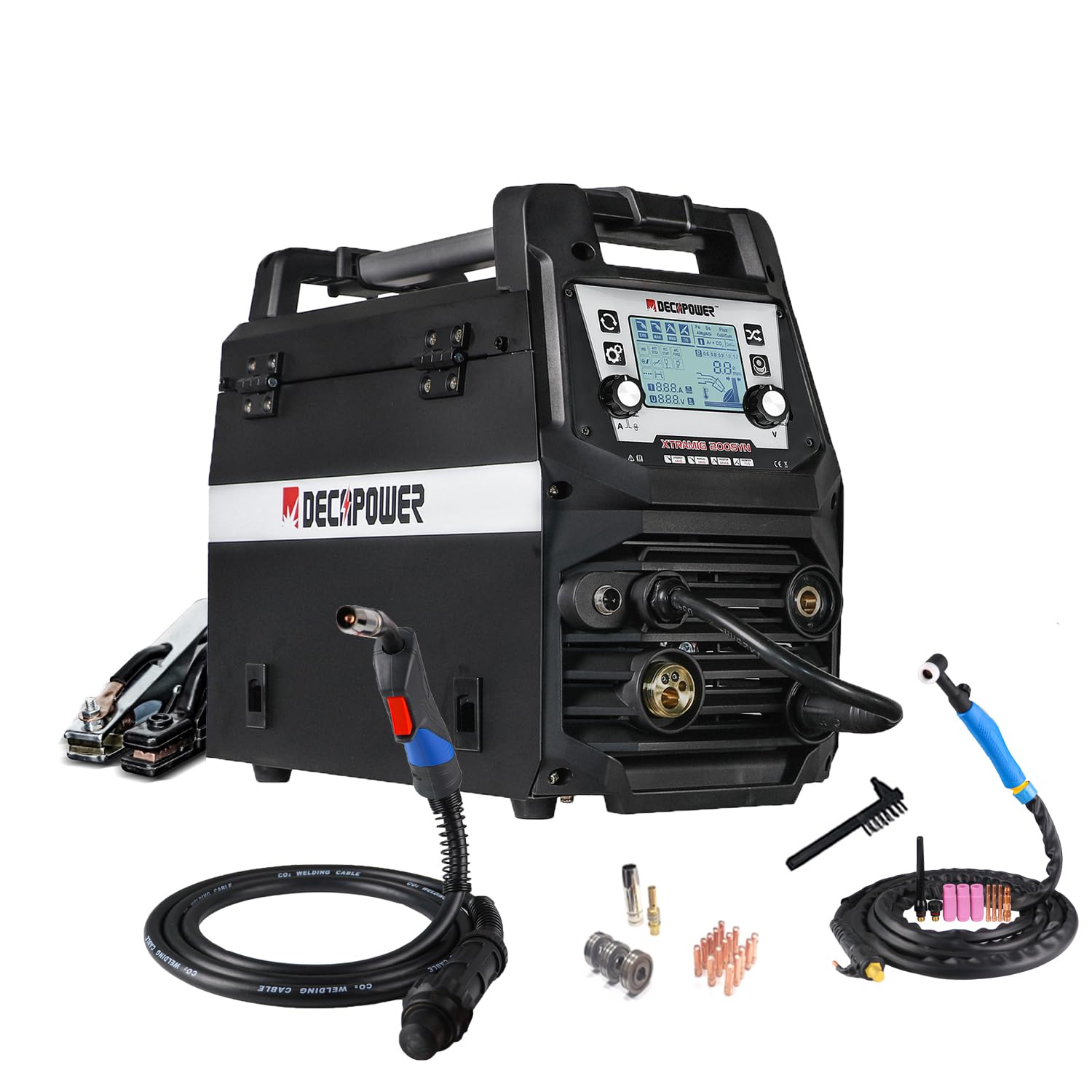 Decapower Poste à Souder XTRAMIG-200 SD PACK2 4en1 MIG MMA TIG | Gaz Argon Co2 Soudure 200A Soudage de l'aluminium Équipement de soudage SPOOL GUN