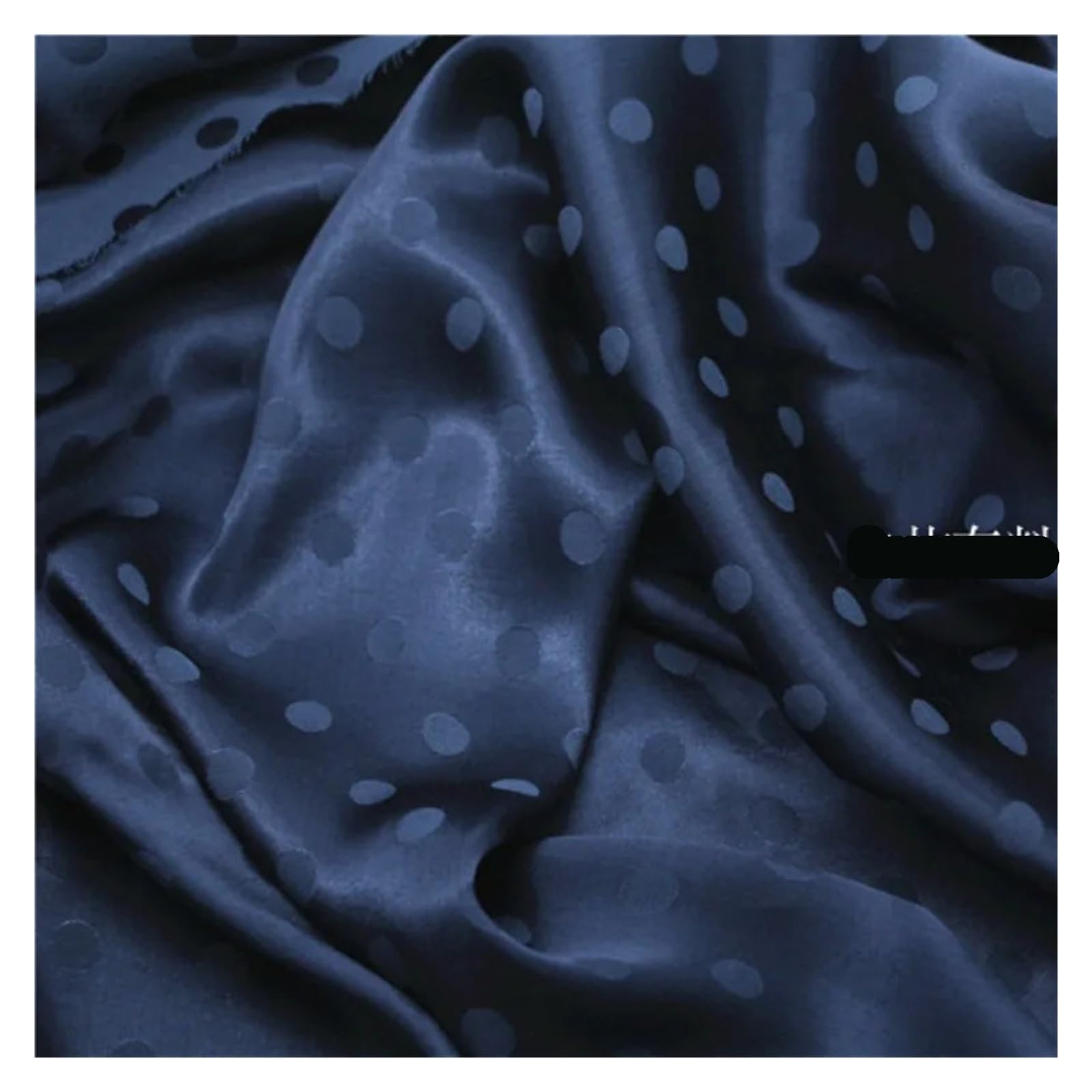Tela de lunares Telas de satén algodón con lunares azules, vestido suave brillo transpirable y camisa lisa for estilos primavera verano