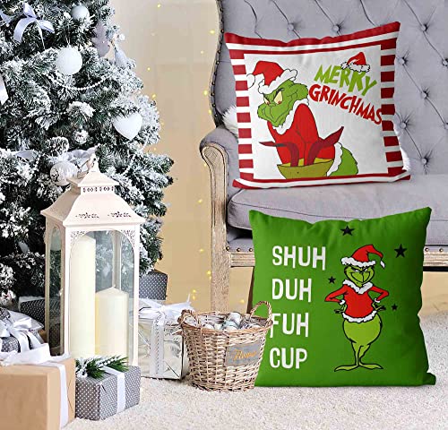 4packchristmasthrowpillowcoversxmasholidaycushionfarmhousethrowpillowcases18x18inchforsofacarchairdecoration  Urban Country Home Decor 4 pack christmas throw pillowcovers xmas holiday cushion farmhouse throw pillowcases 18x18inch for sofa car chair decoration  urban country home decor