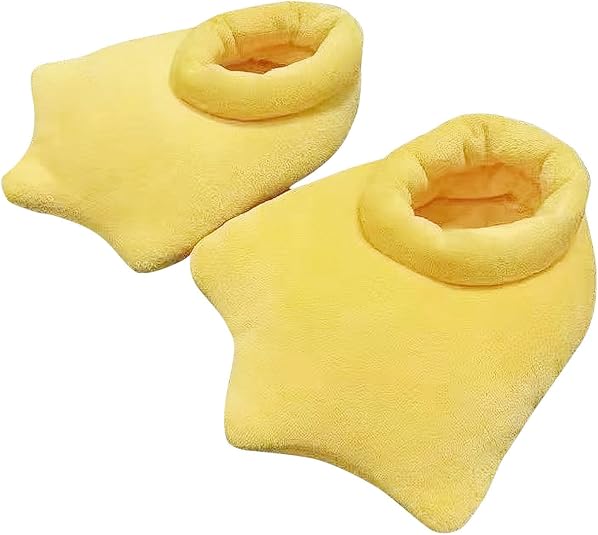 Duck Feet Slippers, Cartoon Duck Feets House Slippers, Winter Feet Slipper, Yellow Cartoon Slipper, Cute Fluffy Claw Paw Indoor Shoes for Woman & Men (Yellow, US Footwear Size System, Adult, Women, Numeric, Wide, 8)