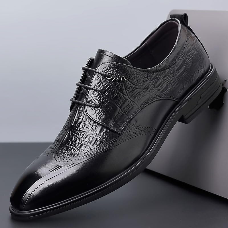 Mens Leather Shoes Lace Up Slip-ons Loafers Bussiness Formal Oxfords3