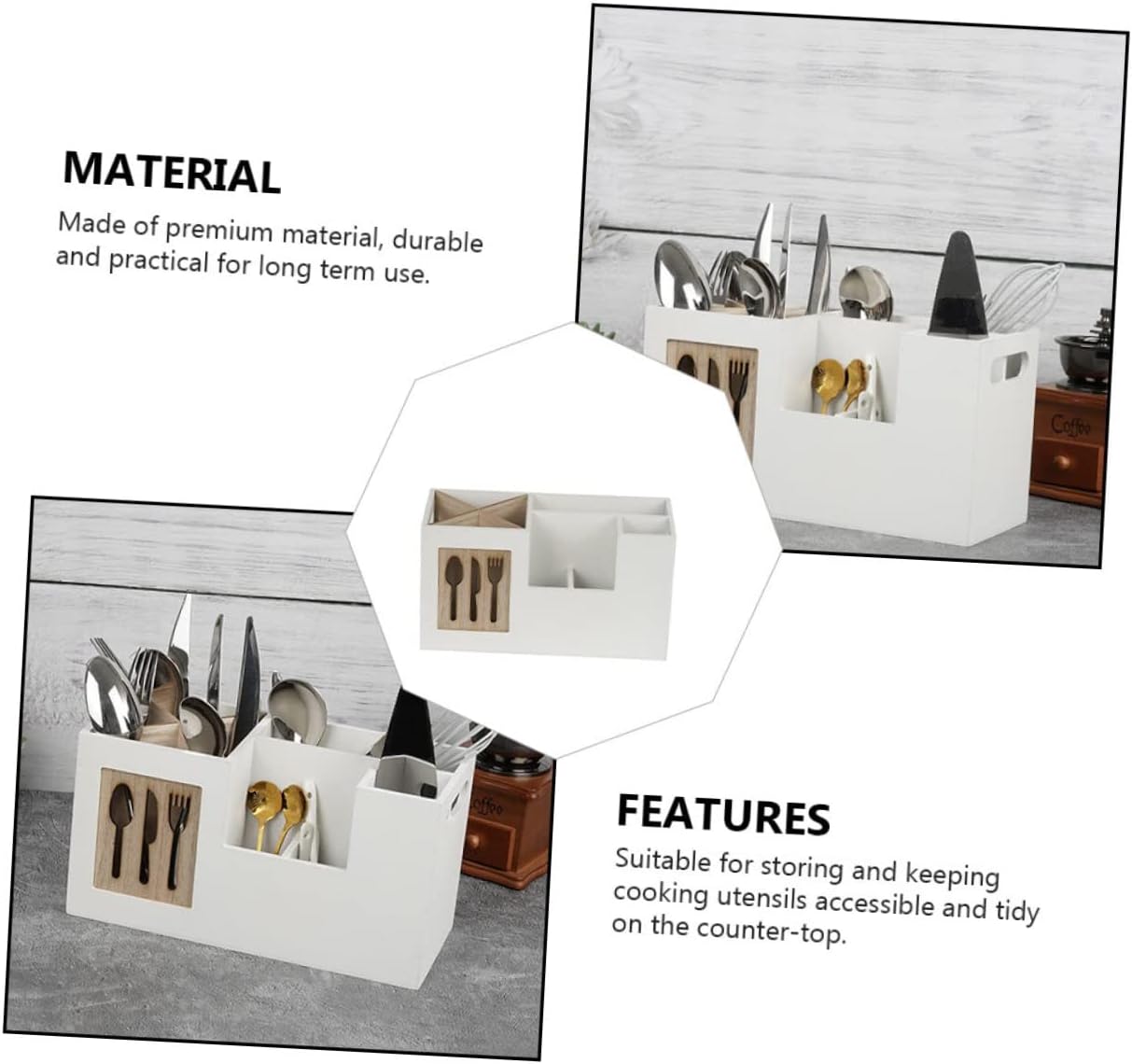 OUNONA 1Pc Utensil Storage Rack Multi Design Utensil Organizer for Spoons Forks Knives Kitchen Cutlery Holder for Home Restaurant Use