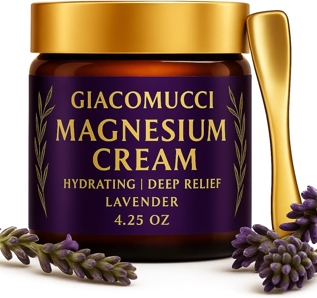 Magnesium Cream for Nighttime Relief – Magnesium Chloride Body Balm – Fast Absorbing Leg, Arm & Chest Lotion – Sleep Support & Wellness Recovery -Safe for Kid – Lavender