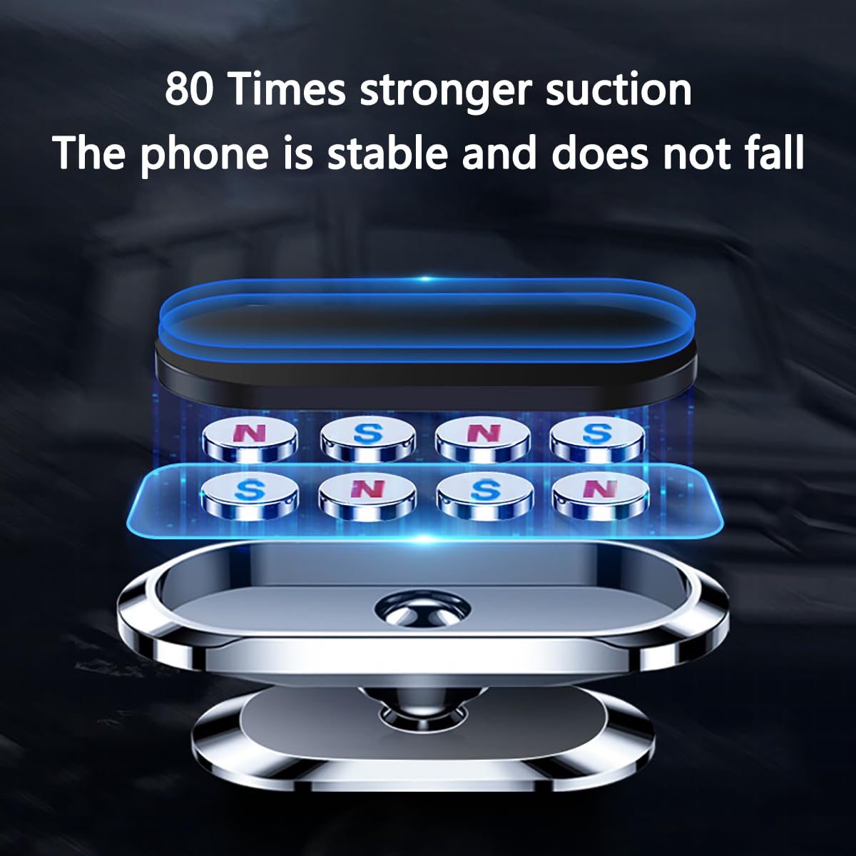 2 pezzi porta cellulare auto magnetico universale. Supporto per telefono regolabile e ruotabile a 360° Adatto per l'uso su cruscotti