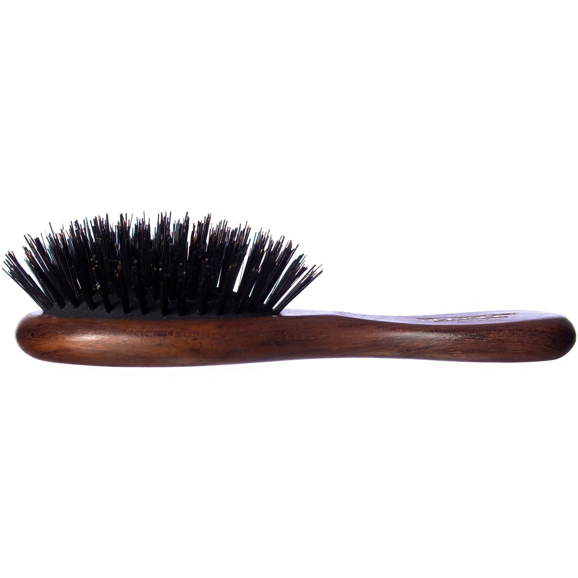 Plisson - Spazzola per capelli pneumatica da borsa per donne e uomini - Mini spazzola tradizionale, 13 cm - Legno naturale, 100% puro setole di cinghiale - Fabbricazione francese
