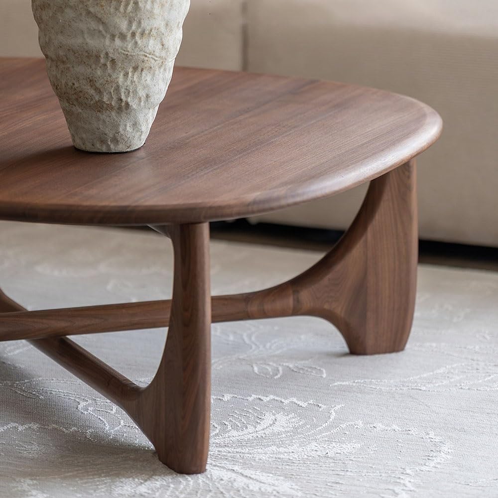 Stolik nocny Drewniany stolik kawowy z połowy wieku, organiczny design w kształcie krzywej, centrum salonu Stolik nocny(Mały)