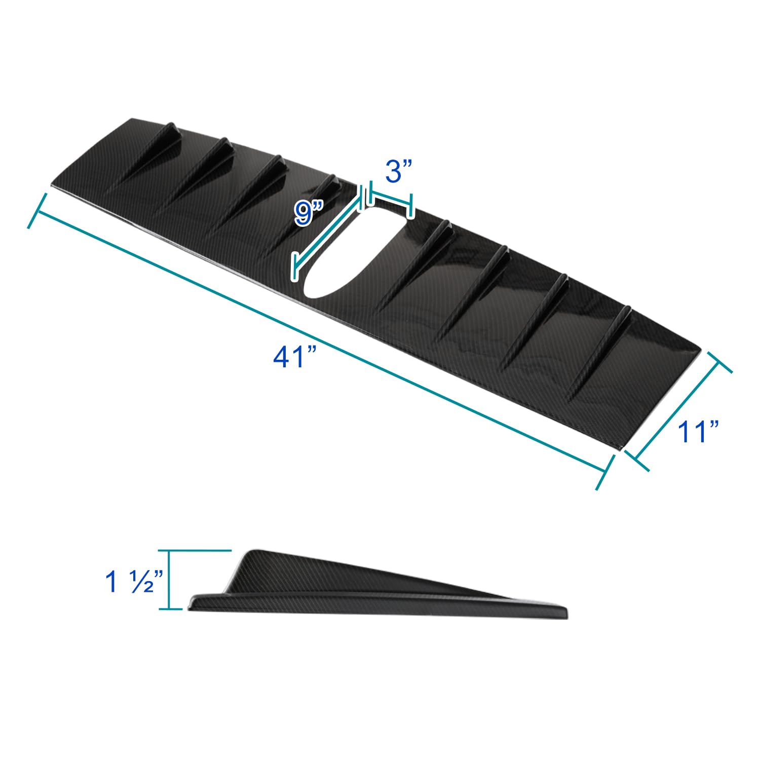 Spec-D Tuning Carbon Fiber Painted ABS Shark Fin Vortex Generator