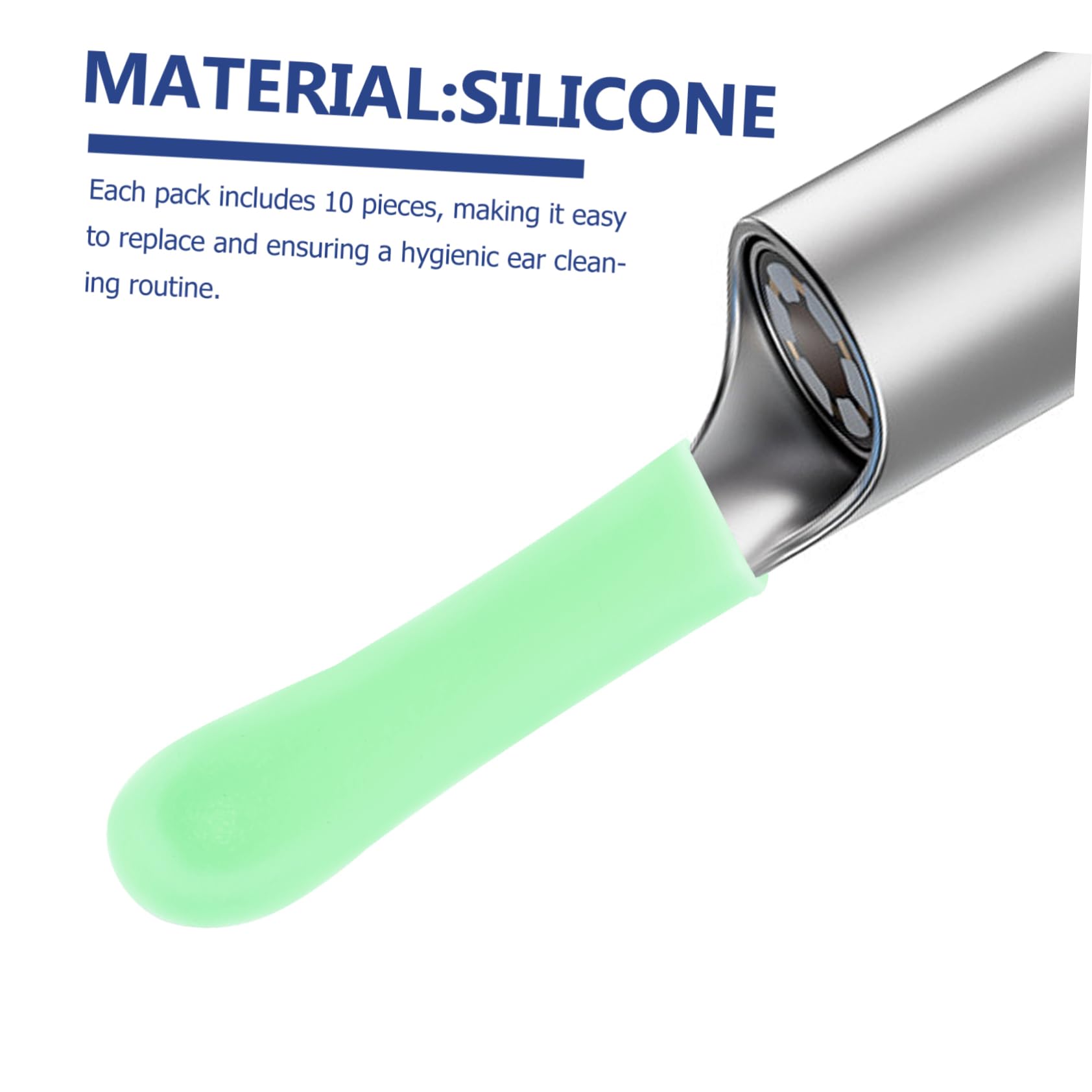 OHPHCALL 10pcs Soft Silicone Ear Spoon Sleeves Ear Piercing Cleaner Accessory Ear Scoop Covers for Earwax Removal