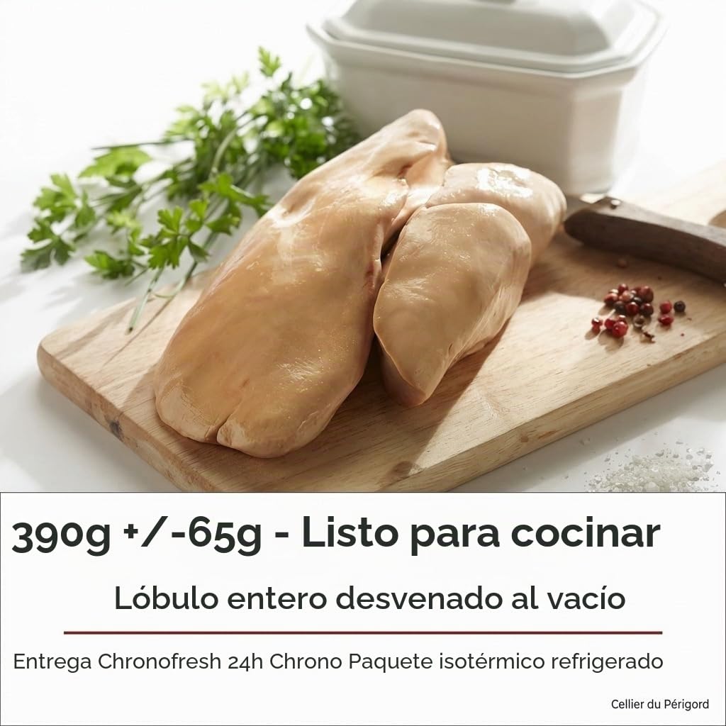 Lóbulo de foie gras de pato crudo desventado 390g +/-65g