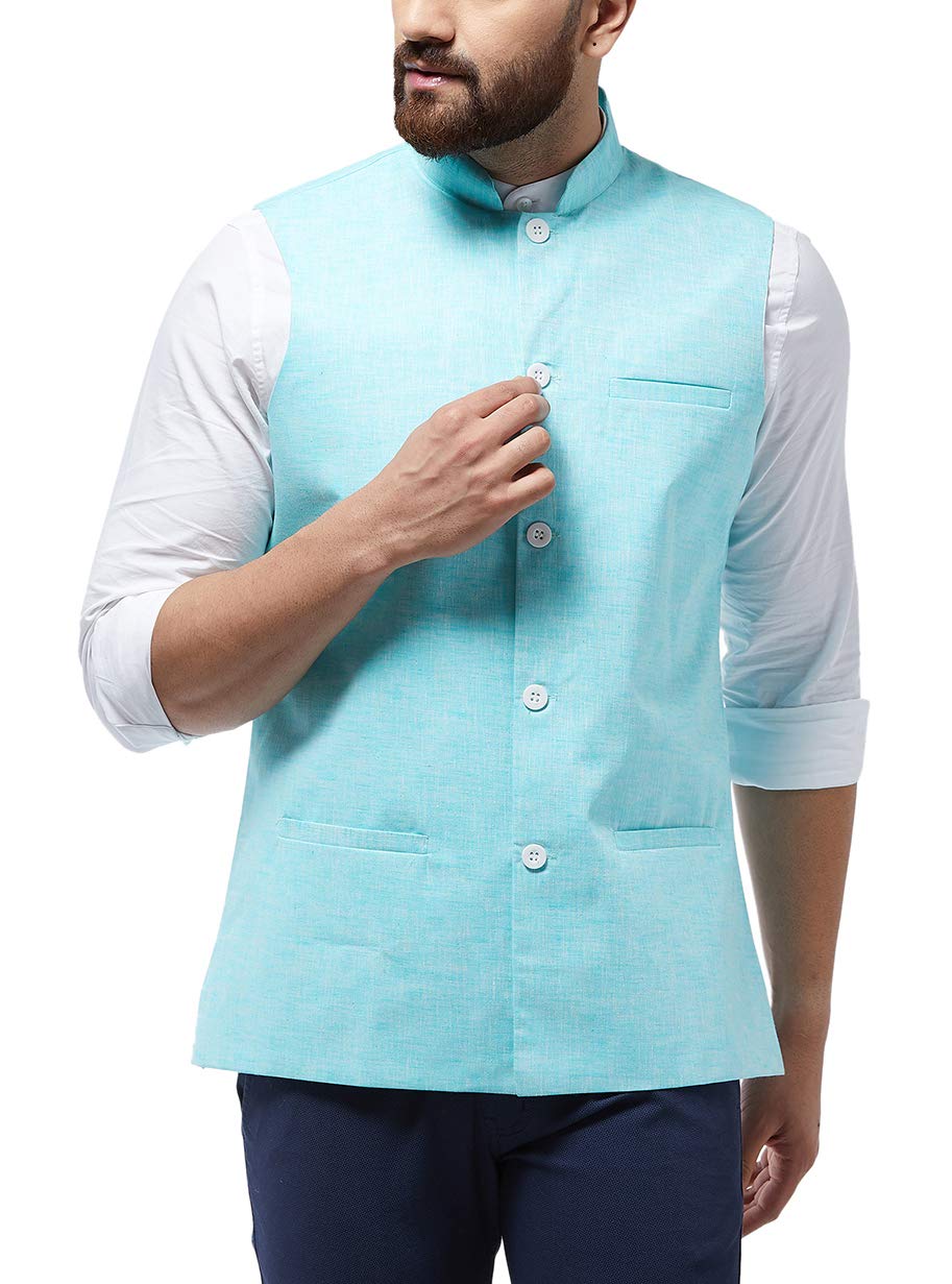 (Since 1958 Men's Cotton Linen Blend Waist Coat