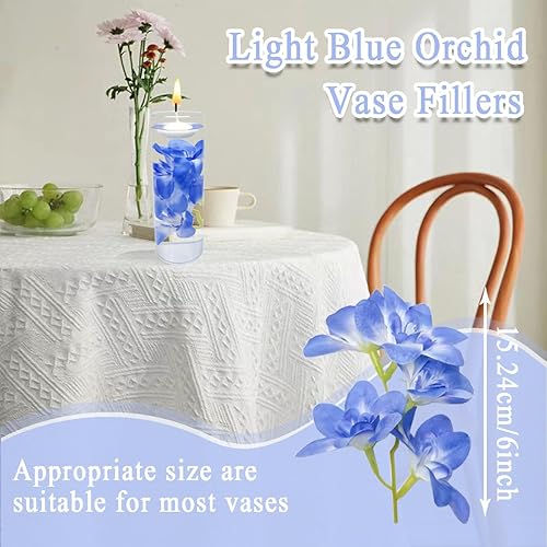 Miniatura 2 de 10 velas flotantes de flores artificiales de orquídea, centro de mesa, centros de mesa de boda, relleno de jarrón para bodas, fiestas de cumpleaños,
