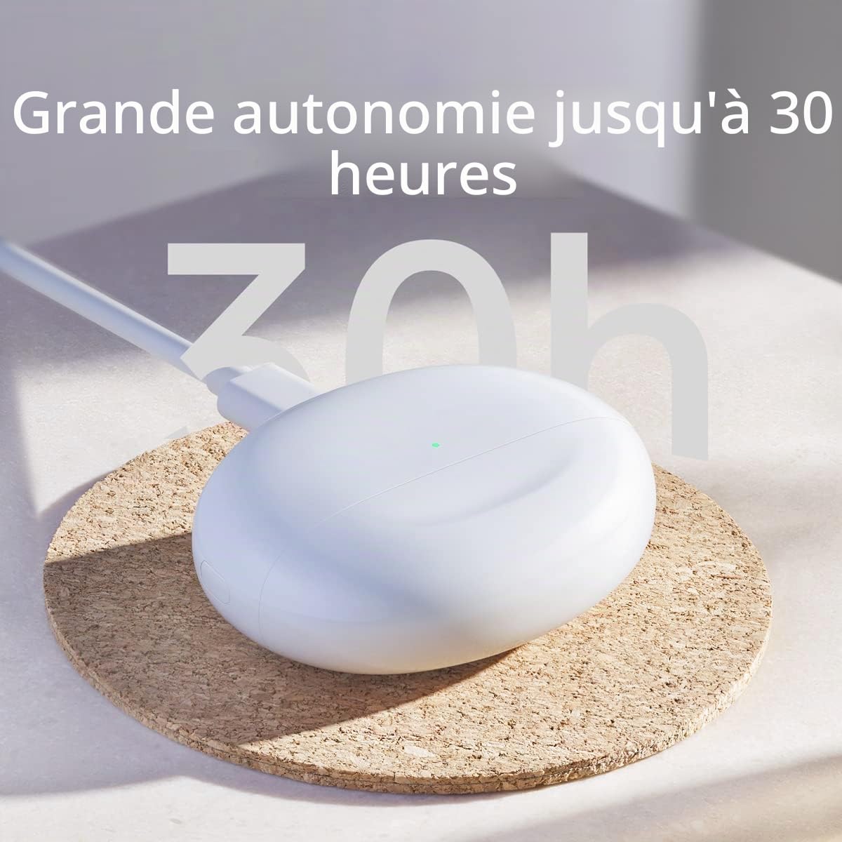 Oppo Enco Free2i, Écouteurs True Wireless, Bluetooth5.2, Contrôles Touch, Annulation du Bruit AI 42 DB, 30 h d'autonomie, Android et iOS, IP54, [Version Italienne], Couleur Blanche