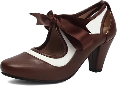 elerhythm Dames Mary Jane Vintage hakken Gatsby jaren 1920 Pumps Closed