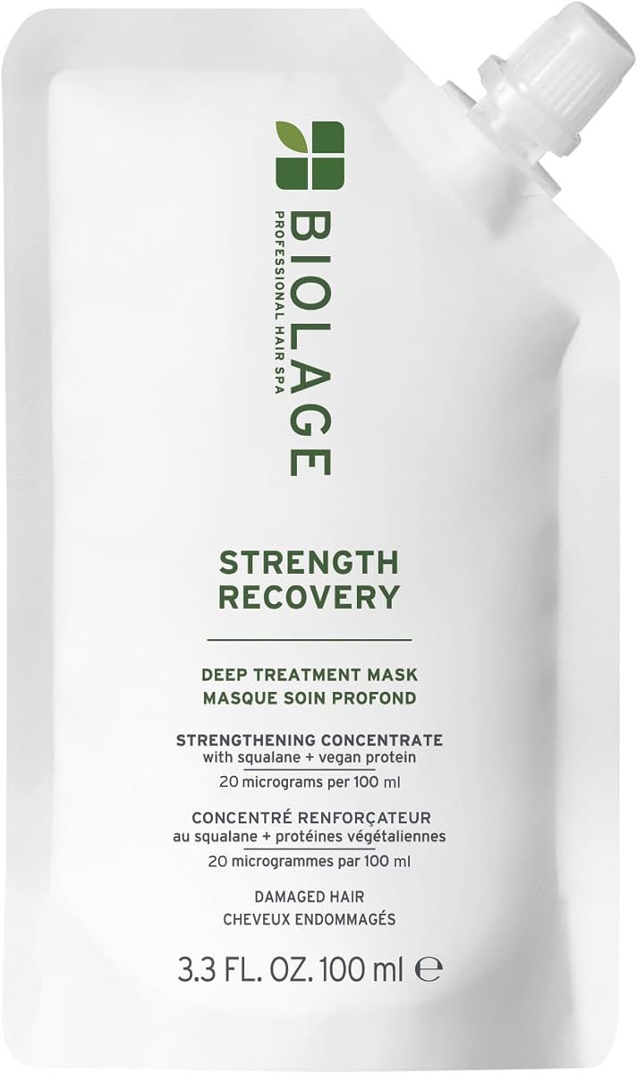 Strength Recovery Deep Treatment – Fortifying, 3.3 fl oz | Instantly Nourishes & Protects, Fortifies Strands, Reduces Breakage, With Olive Squalane & Proteins, Vegan, Paraben-Free