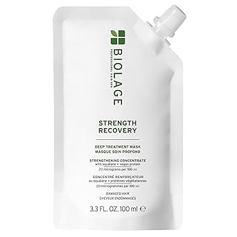 Biolage Strength Recovery Deep Treatment - Instantly Nourishes & Protects, Fortifies Strands, Reduces Breakage, With Olive Squalane & Proteins, Vegan, Paraben-Free