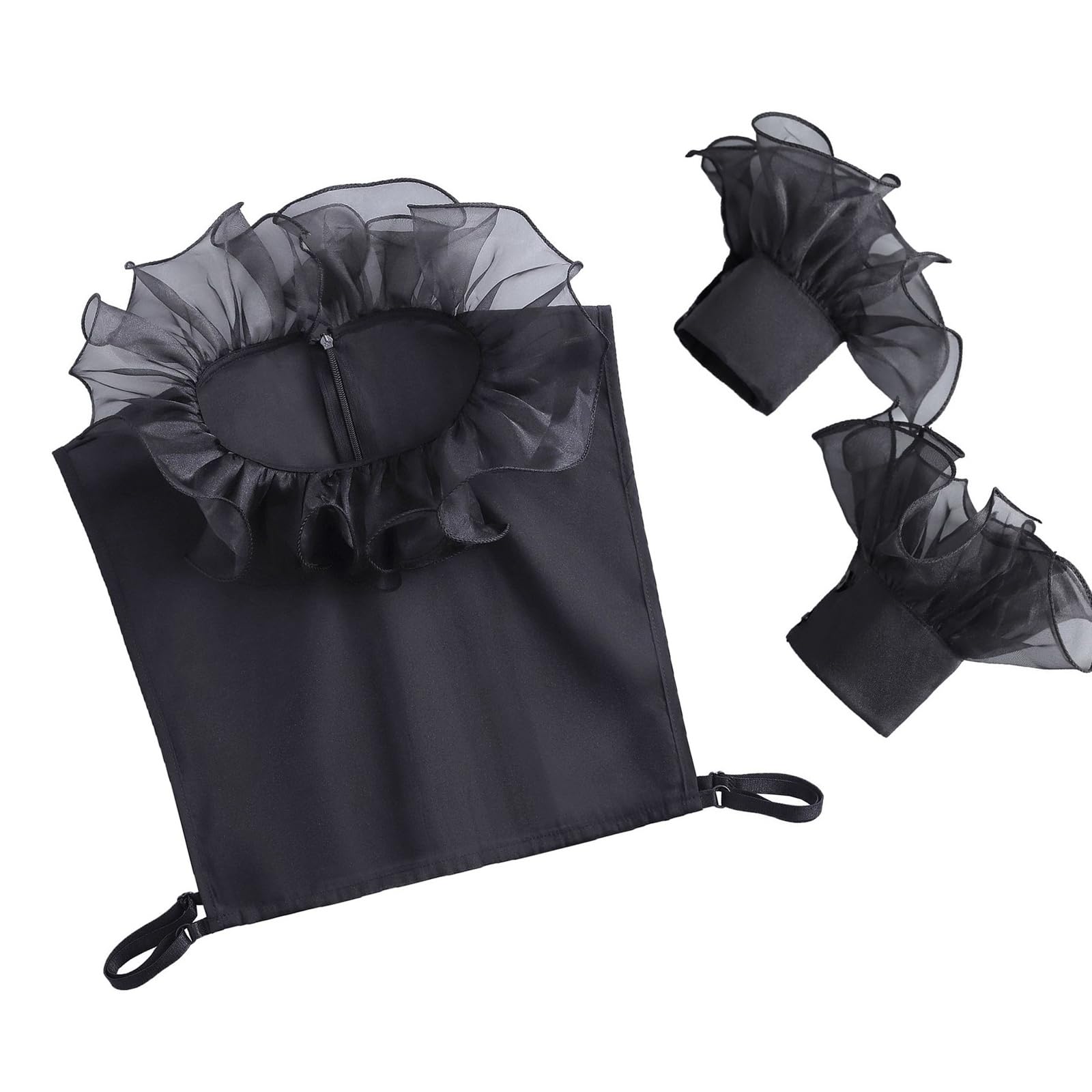 ordinarYone Elegant Detachable Lace Collar And Arm Sleeve Set For Formal Event Breathable Tulle Fabric Fashion Outfit Accessory