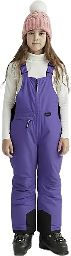 Arctic Quest Unisex Boys and Girls Ski & Snow Bib Overall, Vibrant Lavender, 5/6