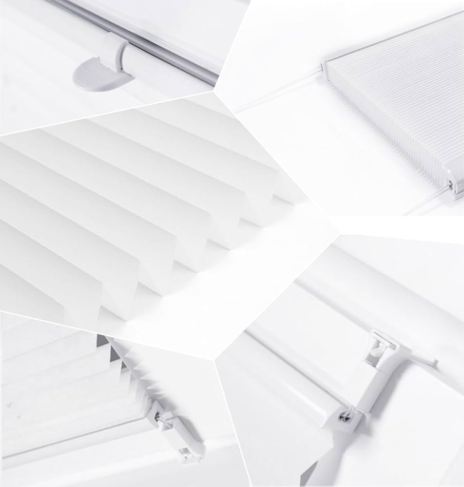 Klemfix Store Plissé Occultant sans Perçage 56 x 180 cm, sans Perçage, Opaques et Translucides, Store Plissé en Nid D'Abeille, Store Plissé à Clipser, pour Fenêtres, Gris