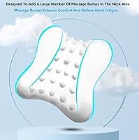 Vista 6 de Almohada cervical para aliviar el dolor de cuello y soporte cervical, almohada de espuma viscoelástica para asiento de automóvil con correa