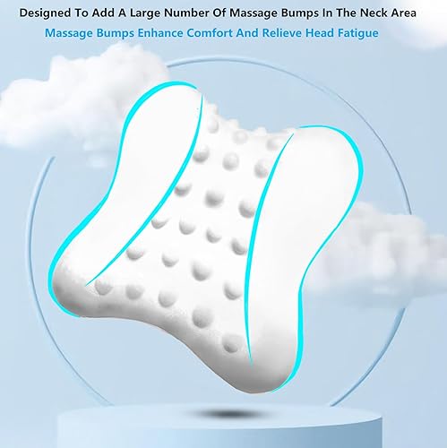 Miniatura 6 de Almohada cervical para aliviar el dolor de cuello y soporte cervical, almohada de espuma viscoelástica para asiento de automóvil con correa