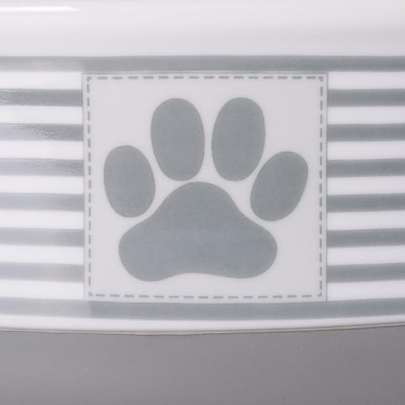Bone Dry Paw & Patch Seramik Evcil Hayvan Koleksiyonu, Orta Set, 15x5 cm, Gri, 2 Parça