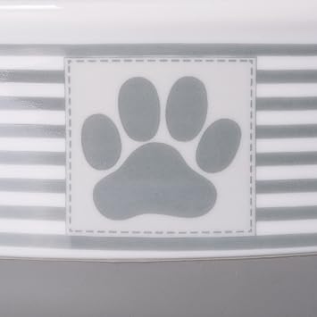 Bone Dry Paw & Patch Seramik Evcil Hayvan Koleksiyonu, Orta Set, 15x5 cm, Gri, 2 Parça