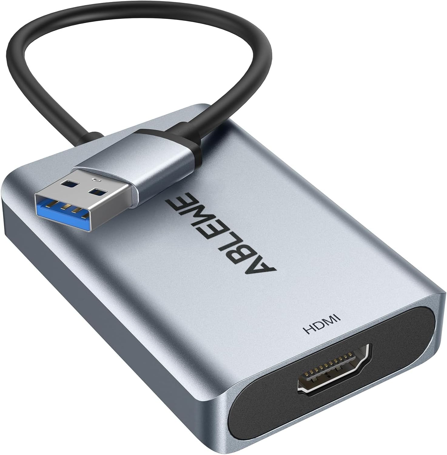 ABLEWE Adattatore da USB 3.0 a HDMI, cavo convertitore da HDMI a USB audio video grafico per PC, laptop, monitor, proiettore, TV, supporta Mac OS, Windows 10/8.1/8/7