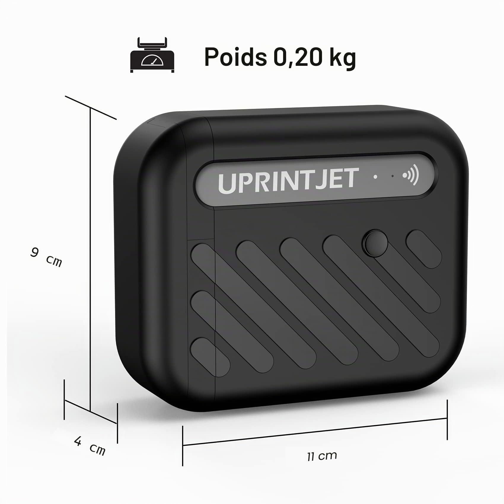 B10 Mini Imprimante Portable, Imprimante à Jet d'encre Portable Compatible avec iOS/Android pour Date de Production, Logo, Image, Numéro de lot, Code QR, Code Barres – Noir