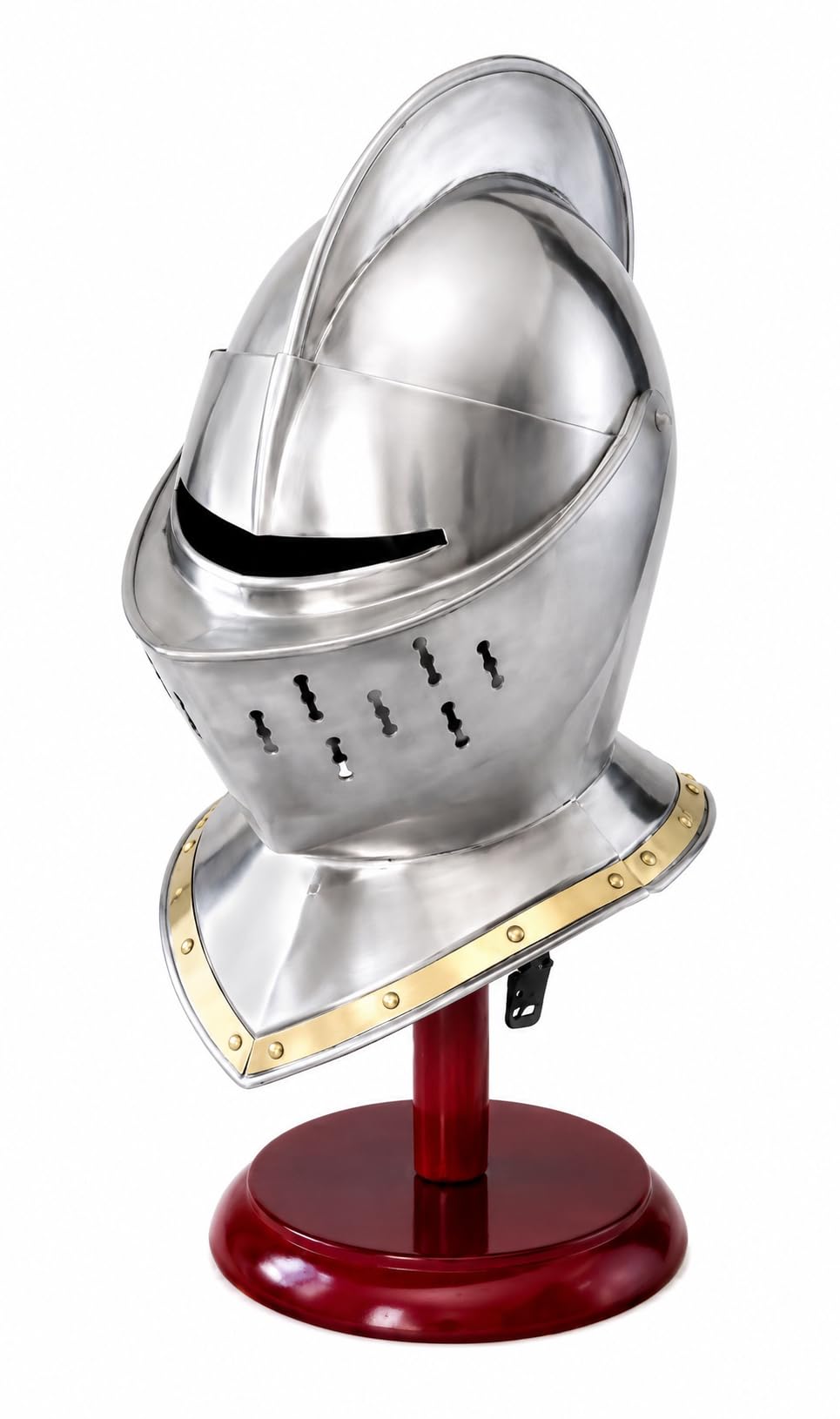 Casque fermé européen – Casque médiéval chevalier armure Heaume Larp Sca – Costume de jeu de rôle
