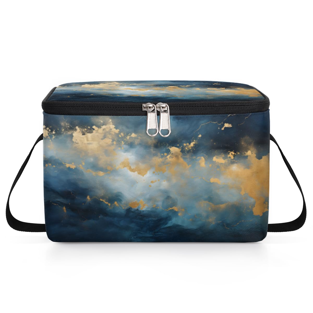 GzLeyigou Abstract Marbling Pattern Lunch Bags for Women Men 9 Cans, Hot & Cold Food Delivery Bag Insulated Grocery Bag Insulated Lunch Box Texture Cooler Bag for Office Work Picnic Beach