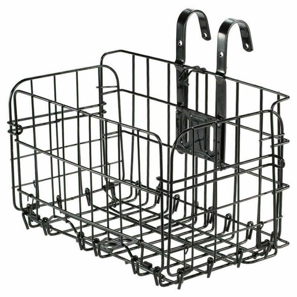 Panier Vélo Pliable En Métal Noir, Hyper Pratique ! À Fixer à L'avant Ou à L'arrière, Solide Et étanche.