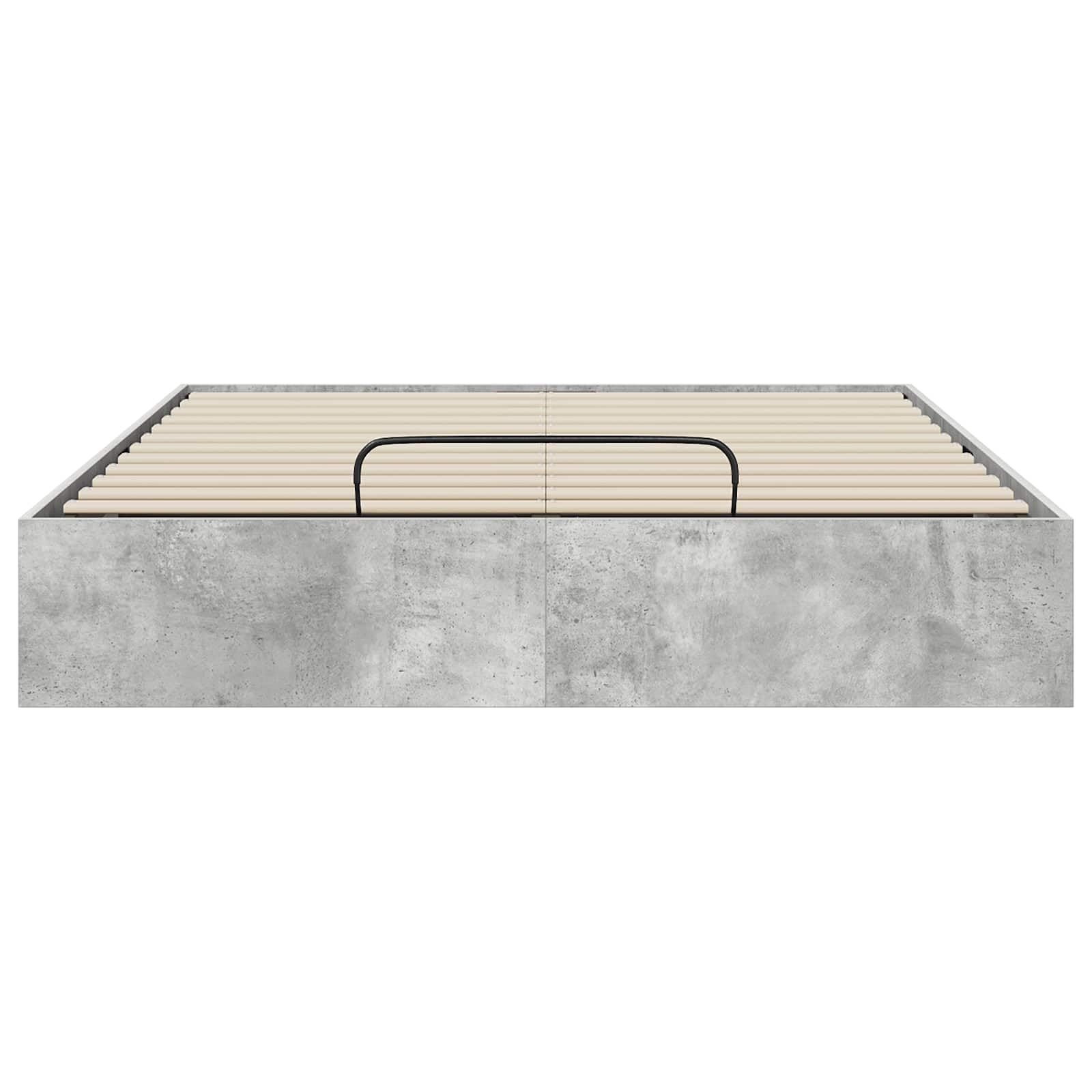 Ottoman, struttura per letto in cemento grigio, 203 x 140 x 25 cm, materiale in legno con meccanismo di sollevamento a gas, telaio per materassi Queen per spazio spazioso, base moderna per