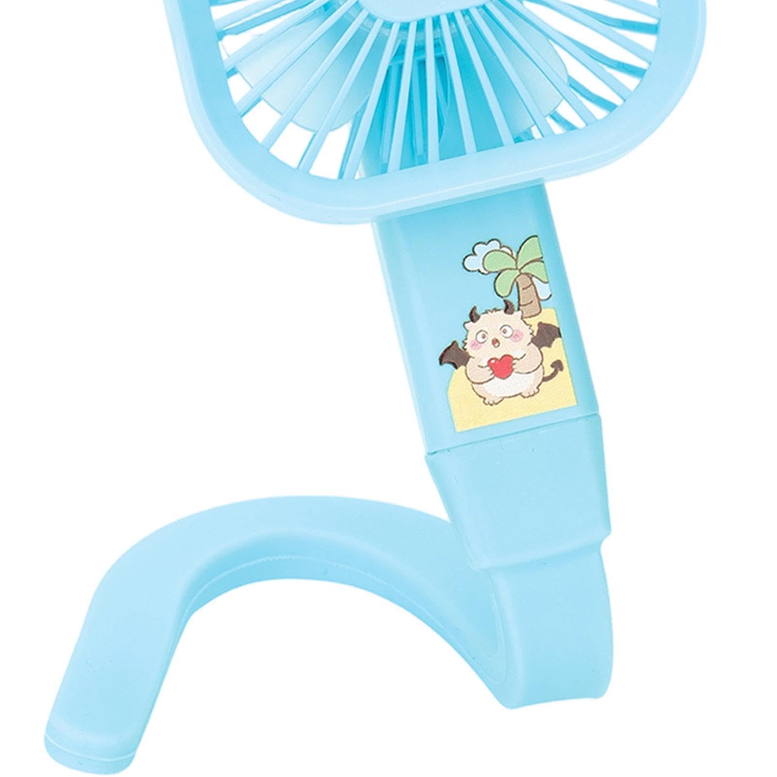 Wiederaufladbarer Ventilator für Kinderwagen, Silikon, faltbar, Kühlgerät, persönlicher Schreibtischventilator, für Kinderbetten, Fahrräder, Motorräder, Roller, Sitz