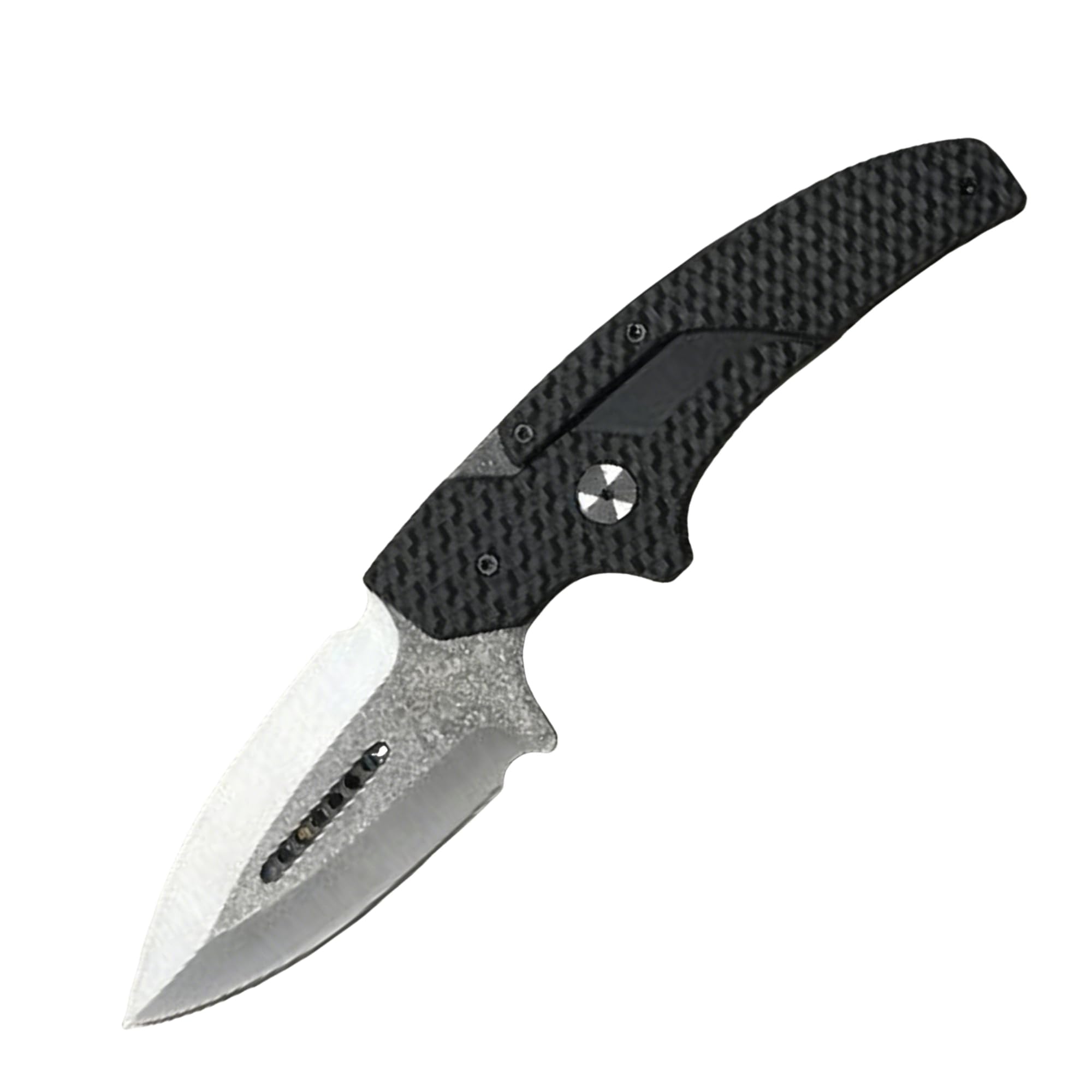 Generisch GFK Klappmesser 11 cm Edelstahl Taschenmesser Knife，Schwarz