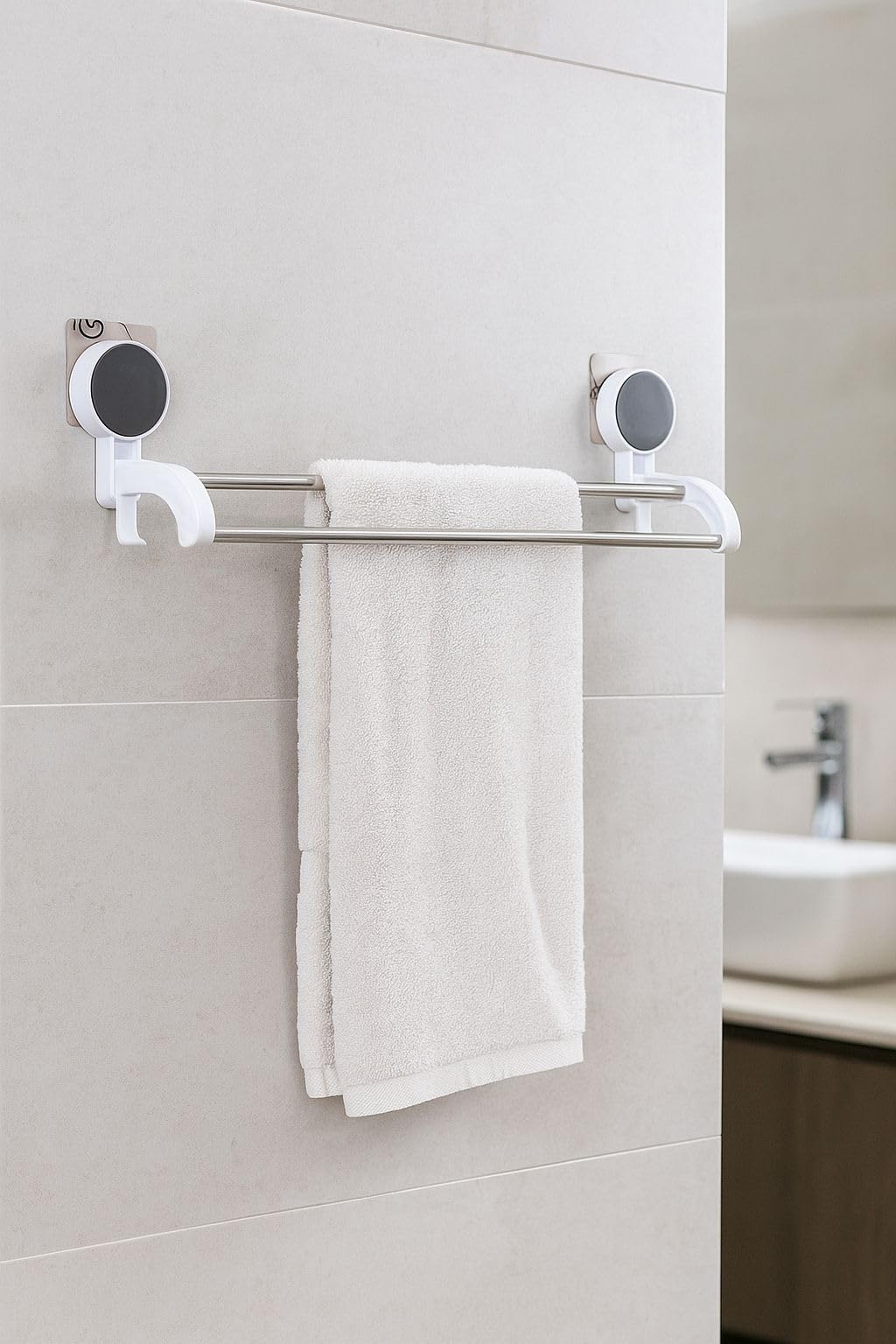 Copelle Stainless Steel Wall Mounted Self Adhesive Magic Sticker Towel Napkin Holder Bar for Bathroom and Kitchen-image-29