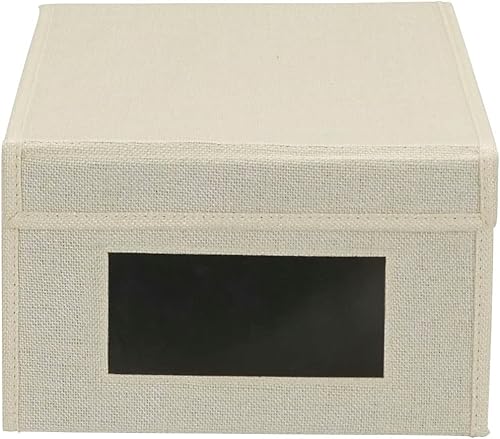 Miniatura 7 de Household Essentials Caja de zapatos grande con frente caída, paquete de 2, color beige