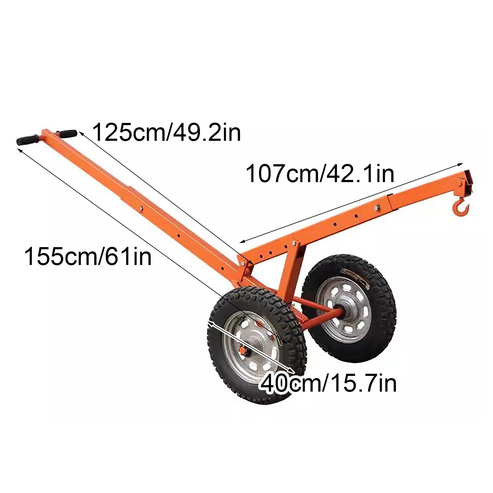 Carrello di Sollevamento Manuale in Acciaio Regolabile, Sollevamento Chiusino Stradale con Pneumatici da 40 cm, per Cordoli e Cantieri Edili