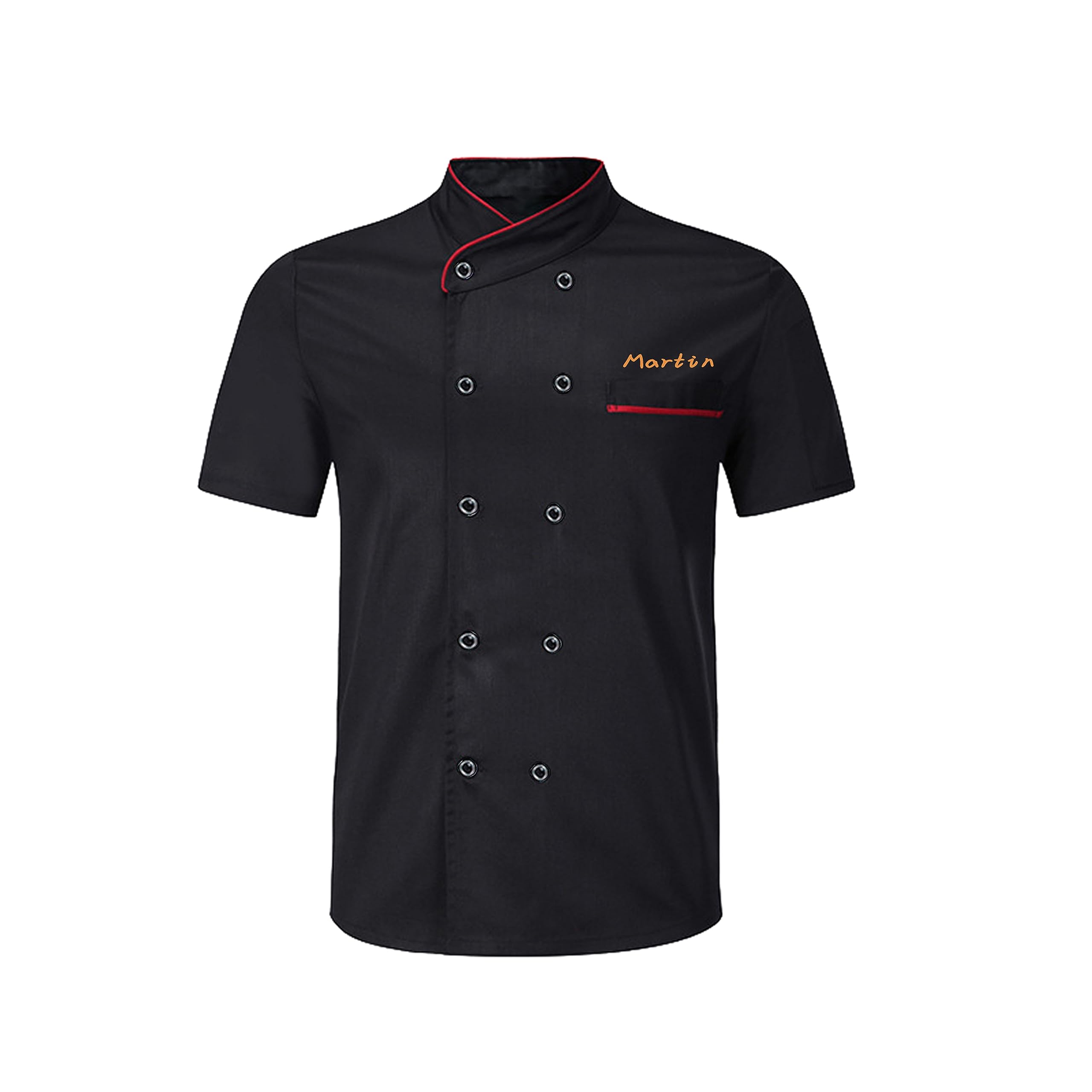 Veste de chef personnalisée avec nom brodé, veste de chef à manches courtes personnalisée pour hommes et femmes, uniforme de cuisine professionnel