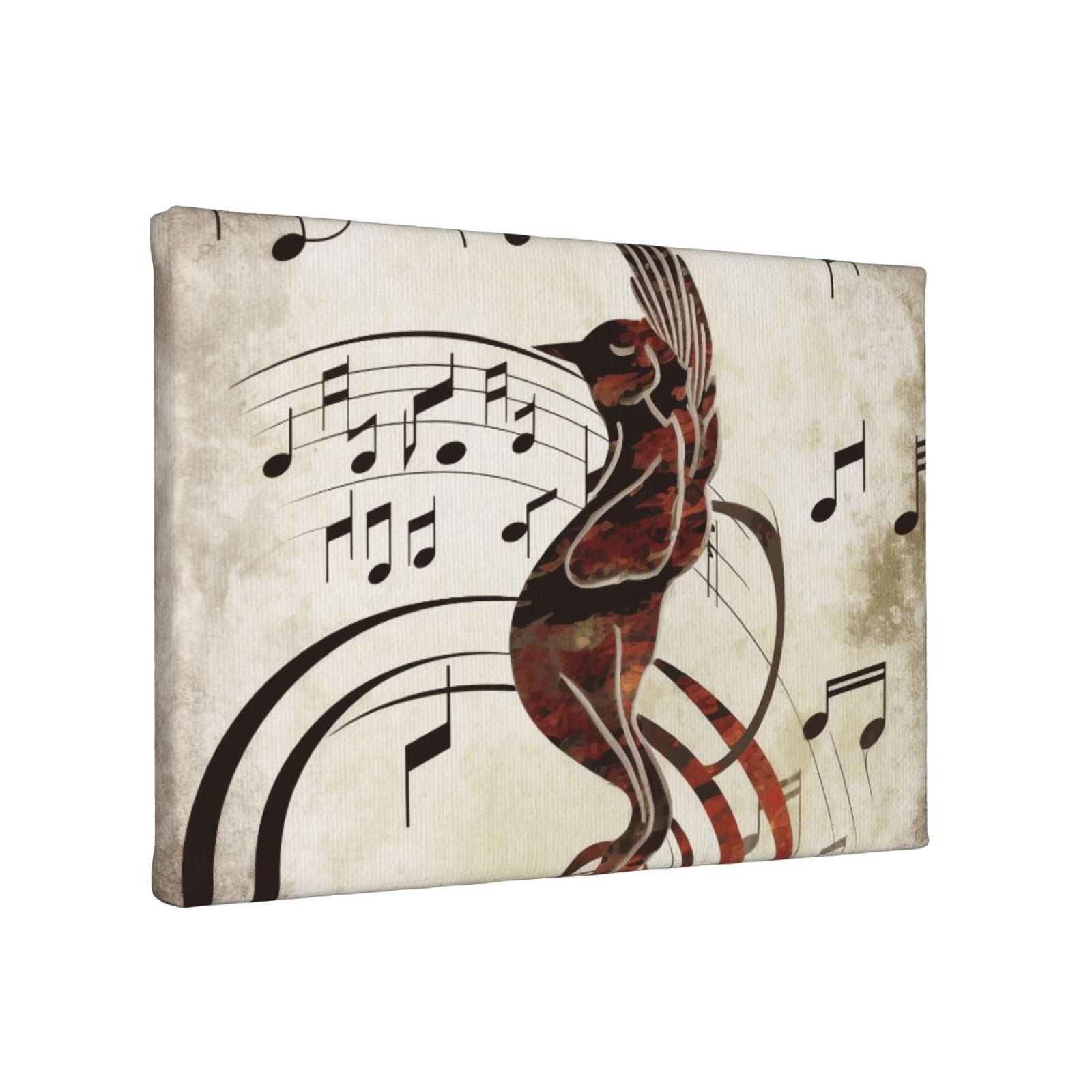 YKLJG Music Symbol Printed Wall Art Canvas Painting 30x20 CM Wooden Framed Picture Painting Artwork Prints for Bedroom Kitchen Home Office Decor
