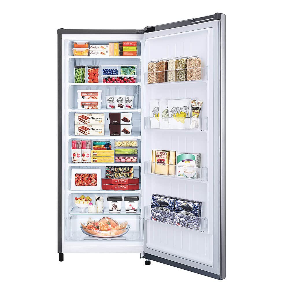LG 20 In. W. 6 Cu. Ft. Single Door Upright Freezer With Direct Cooling In Platinum Silver Lrofc0605v on Fridge.com - View 5