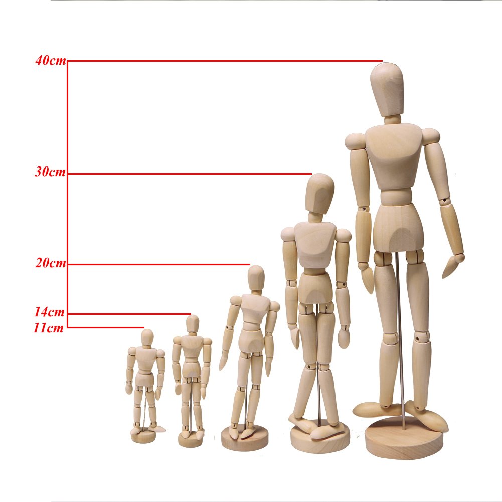 Modelo De Cuerpo Humano De Madera - 30 Cm, Articulaciones Móviles, Para Dibujo, Fotografía O Decoración