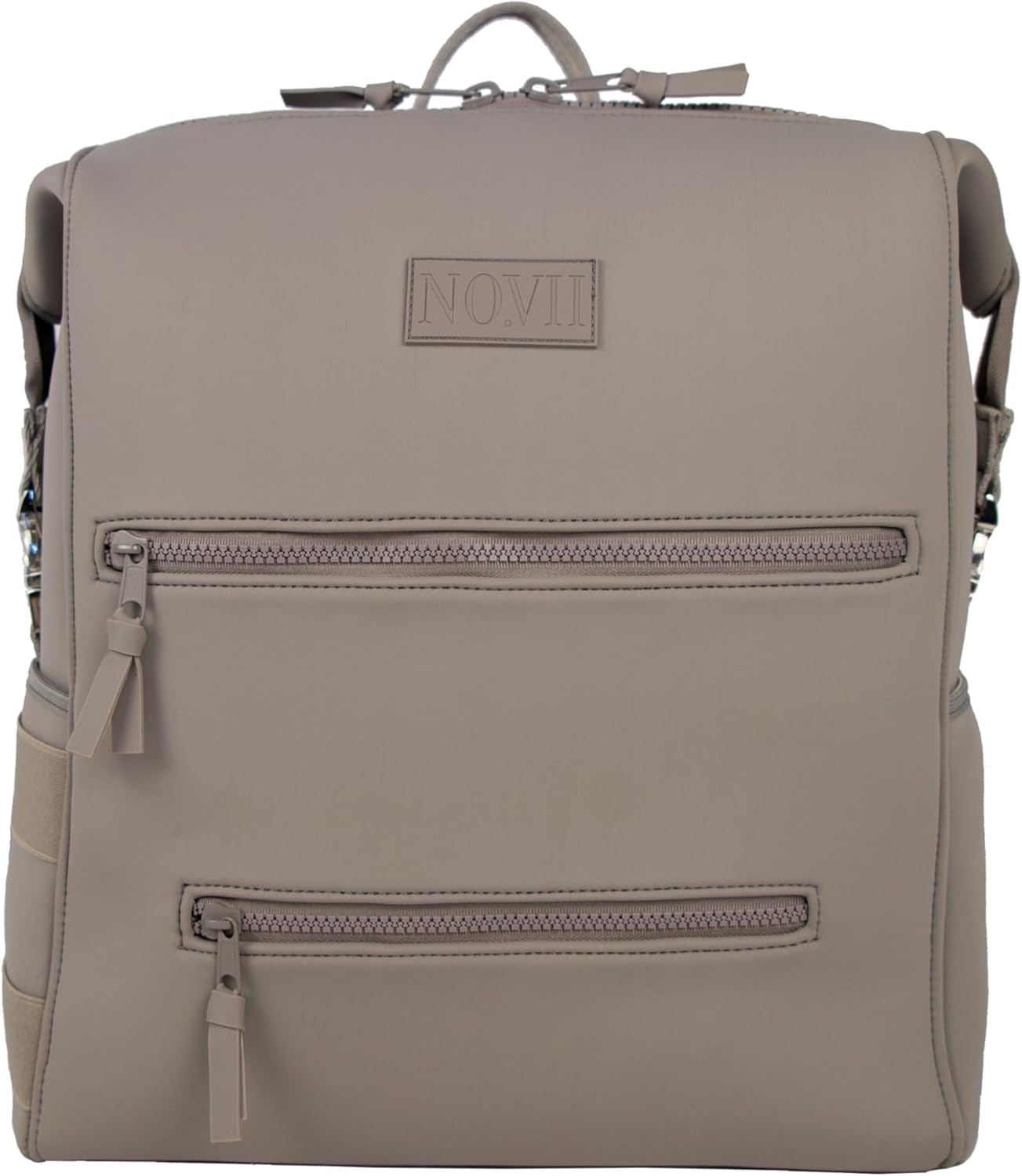 NO.VII Diaper Bag Backpack with Changing Pad, Stroller Straps, Insulated Bottle Pouch, Luggage Sleeve, Neoprene