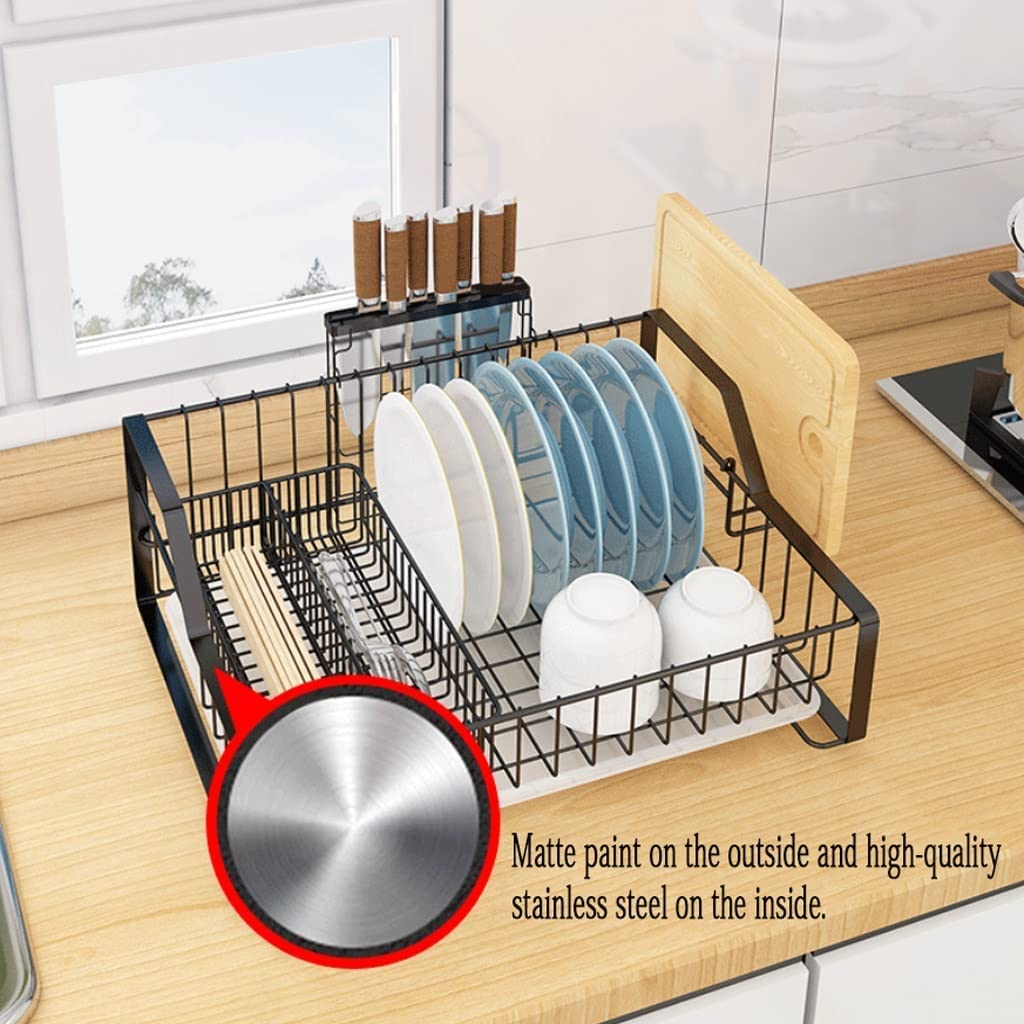 Estante de Secado de Platos Porta Utensilios Moderno con Tabla De Secado para Almacenamiento En Mostrador De Cocina Soporte de Cubiertos