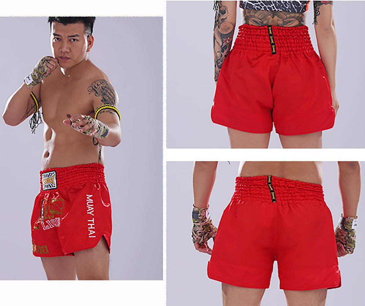 Fluory, Pantaloncini da combattimento per MMA, con scritta "Muay Thai", per arti marziali e kickboxing