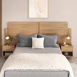 Cabeceira Casal/queen com 2 Mesas de Cabeceira 232cm Multimóveis Mp4317 Madeirado