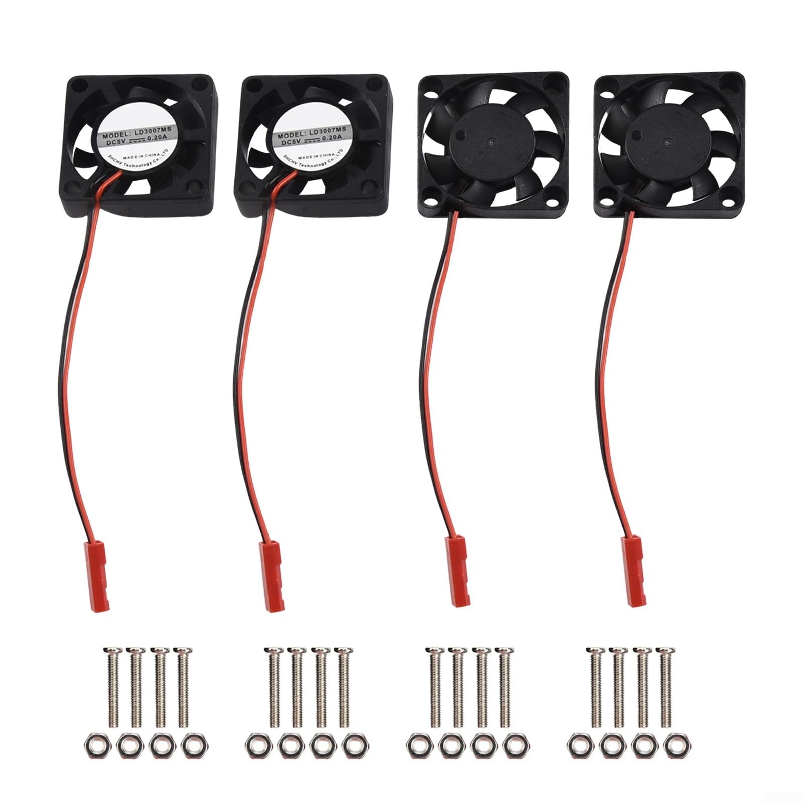 4PCS, 5V 3007 Cooling Fan for Raspberry Pi 4, 3 B+, 3 B, 2, B+, 30x30x7 mm DC Brushless CPU Fan, Super Quiet 15.92 dBA, 30000 Hour Lifespan