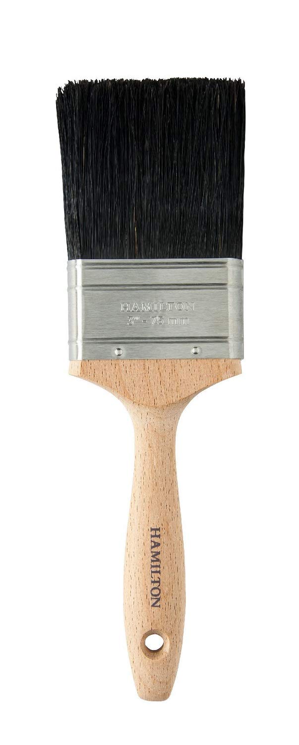 3" Hamilton Prestige Pure Black Bristle Paint Brush 23111-30