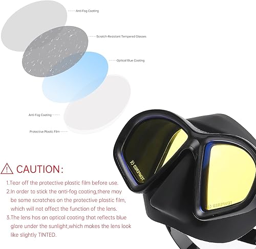 Miniatura 3 de LUXPARD Máscara de buceo, máscara de buceo para buceo, esnórquel, buceo libre y buceo en la piel. Máscara de buceo antivaho antifugas de bajo