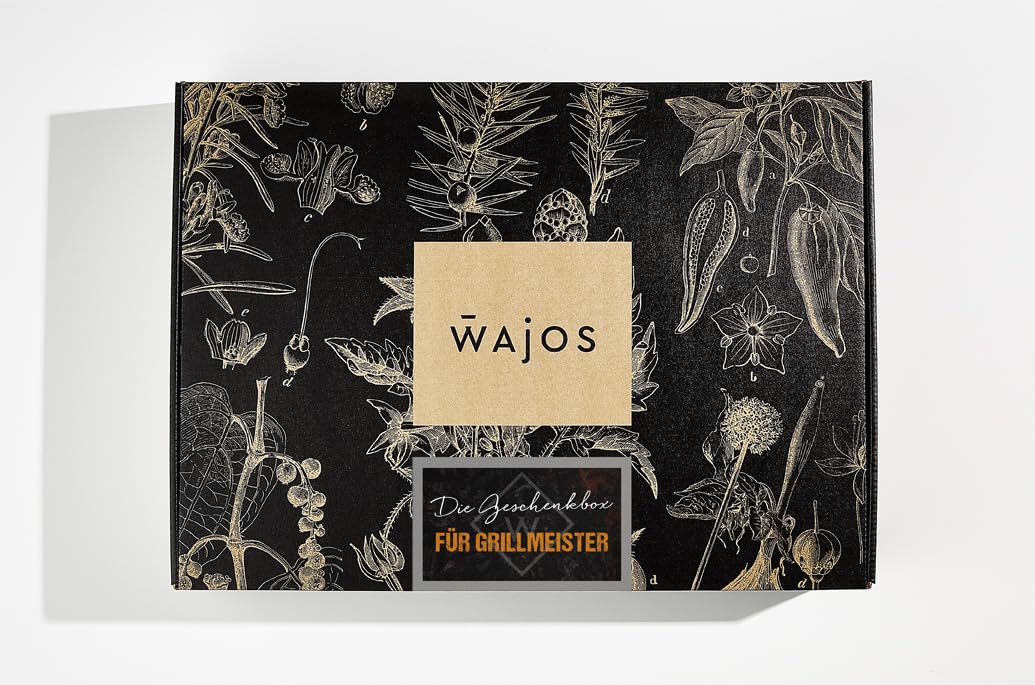 WAJOS Geschenkset für Grillmeister: BBQ-Saucen, Öl, Grillgewürze & mehr - Grill Geschenke für Männer - Inkl. Grillrezepten