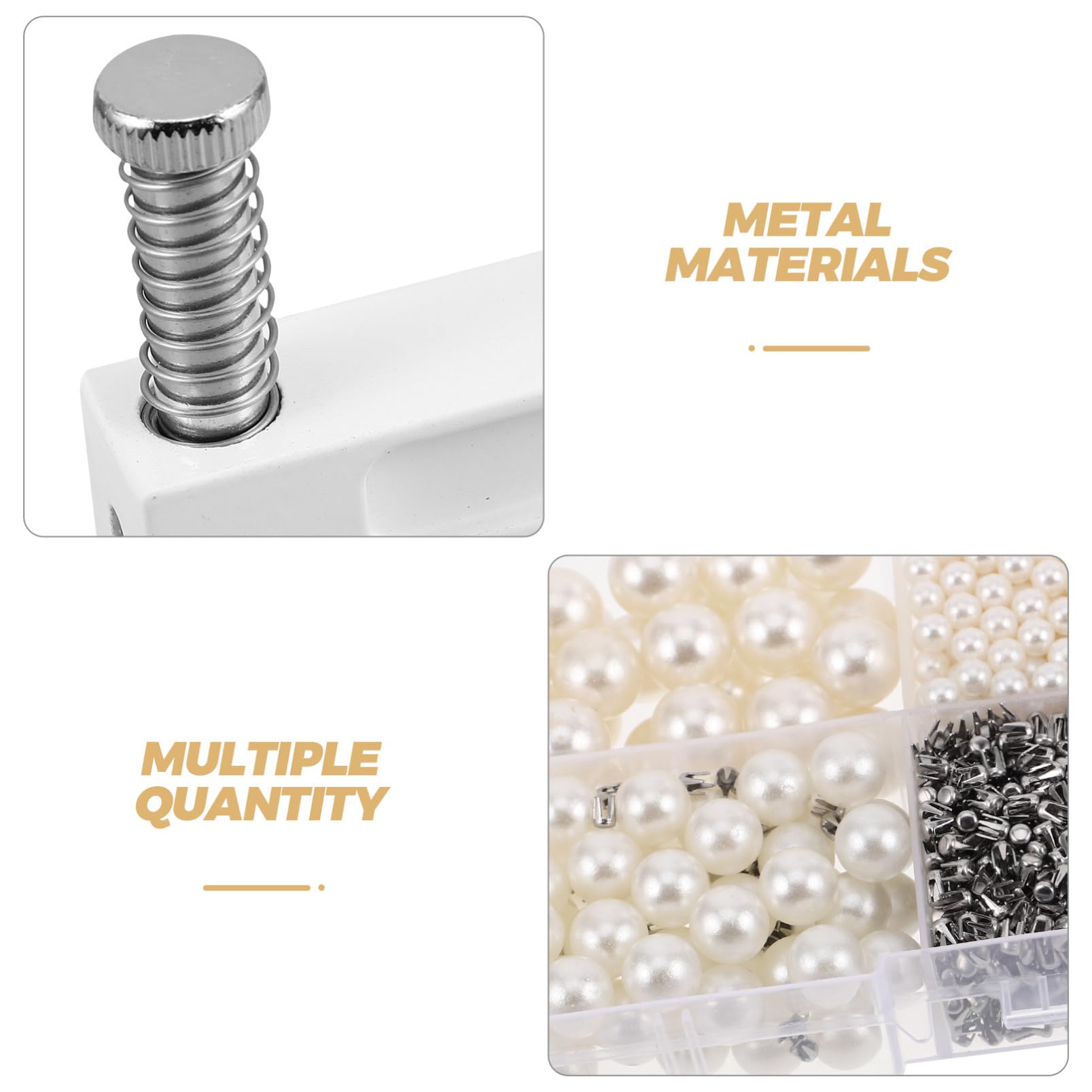SHINEOFI Herramienta Manual para Montar Perlas Máquina Portátil y Ligera de Metal y Plástico para Hacer Joyas en Casa Prensa de Engarce Precisa y Compacta